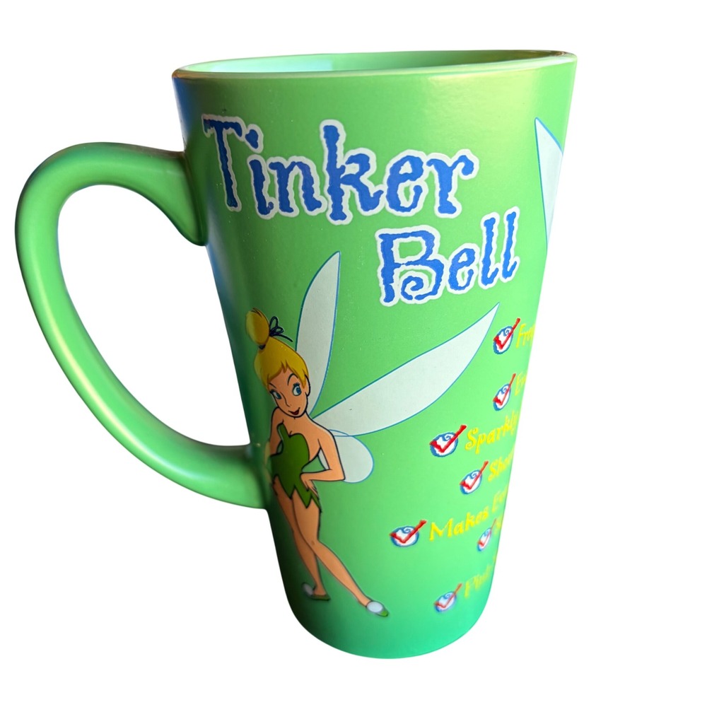 Disney Tinker Bell Green Latte Mug Slightly Sassy Pixie Ceramic Coffee Cup